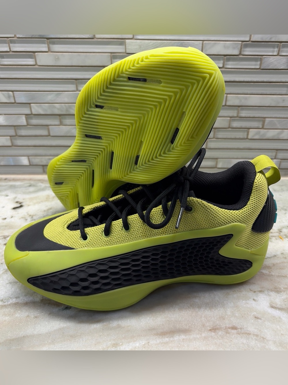 Adidas Anthony Edwards 1 Low Lucid Lemon/Core Black Men’s Size 8 Bball shoes